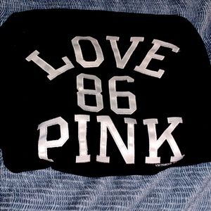 Pink hoodie black and white